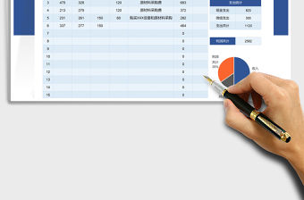 2021餐飲店收支明細表分類自動統計免費下載