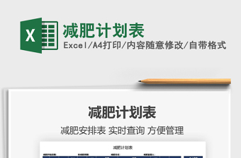 2021減肥計劃表免費下載