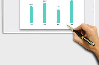 2022創意EXCEL柱形圖( 淡雅圓角）免費下載