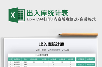 2022出入庫統(tǒng)計表免費下載