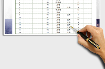 2022单科成绩表-自动识别及格优秀免费下载