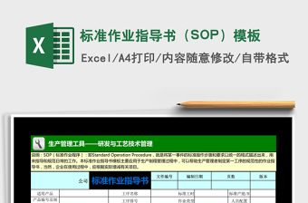 標(biāo)準(zhǔn)作業(yè)指導(dǎo)書(shū)（SOP）模板免費(fèi)下載