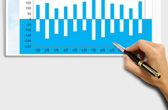2022藍白財務收入支出統計圖表模板免費下載