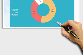 2022扁平化簡約商務圓環圖圖表模板免費下載