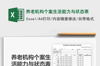 2021養(yǎng)老機(jī)構(gòu)個(gè)案生活能力與狀態(tài)表免費(fèi)下載
