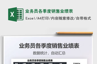 2022業務員各季度銷售業績表免費下載