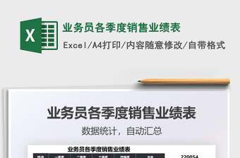 2022業(yè)務(wù)員各季度銷售業(yè)績(jī)表免費(fèi)下載