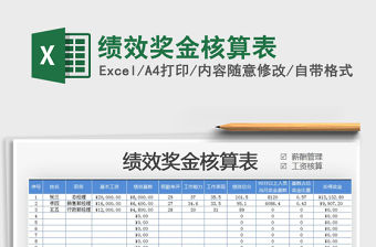 2021績效獎金核算表免費下載