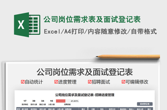 2022公司崗位需求表及面試登記表免費下載