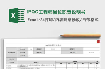 2022IPQC工程師崗位職責說明書免費下載