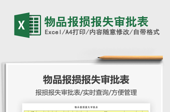 2021物品報損報失審批表免費下載