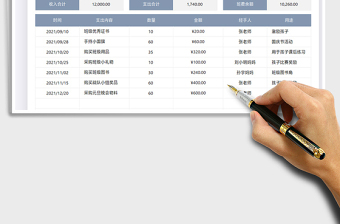 2021自动统计班费收支明细表免费下载