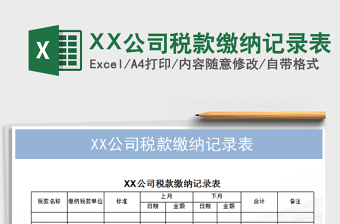 2022XX公司稅款繳納記錄表免費下載