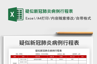 2021疑似新冠肺炎病例行程表免費下載
