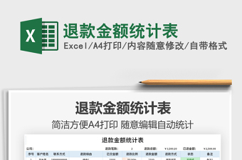 2021退款金額統(tǒng)計(jì)表免費(fèi)下載
