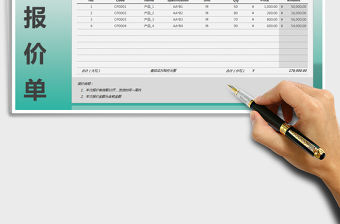 2022產品報價單-匯總統計，A4打印免費下載