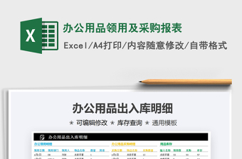 2022辦公用品領(lǐng)用及采購報表免費下載