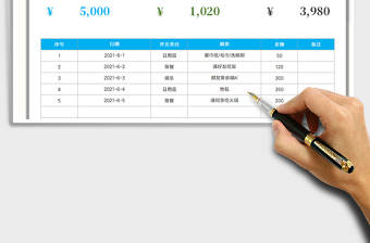 月度预算开支记账表免费下载