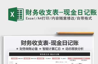 2022財務收支表-現金日記賬免費下載