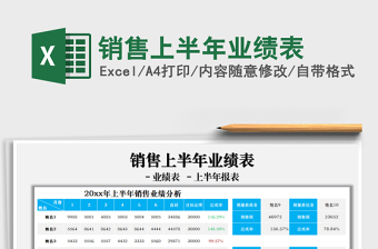 2022銷售上半年業(yè)績(jī)表免費(fèi)下載