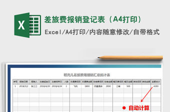 差旅費報銷登記表（A4打印）免費下載