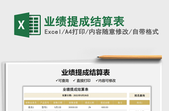 2022業(yè)績提成結算表免費下載