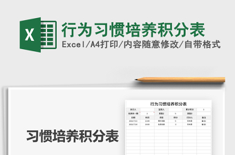 2021行為習(xí)慣培養(yǎng)積分表免費下載