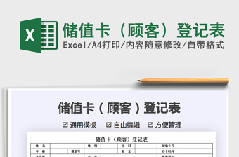 2021儲值卡（顧客）登記表免費下載