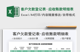 2022客戶欠款登記表-應(yīng)收賬款明細(xì)表免費下載