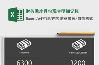 財務季度月份現金明細記賬免費下載