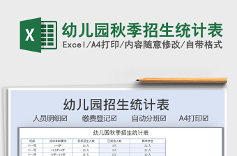 2021幼兒園秋季招生統(tǒng)計(jì)表免費(fèi)下載