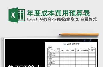 2022年度成本費用預(yù)算表免費下載