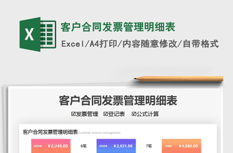 2021客戶合同發(fā)票管理明細表免費下載