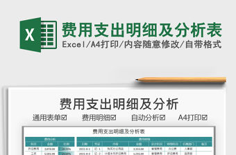 2021費用支出明細及分析表免費下載