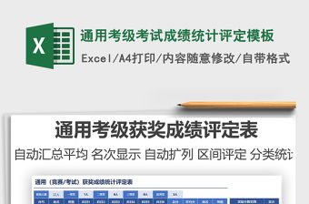 2021通用考級考試成績統(tǒng)計評定模板免費下載