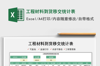 2021工程材料到貨移交統(tǒng)計表免費下載