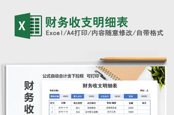 2022財務(wù)收支明細表免費下載