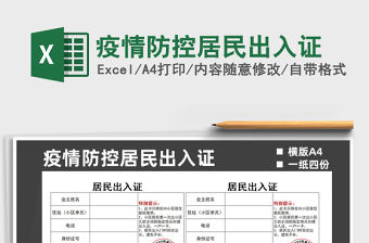 2021疫情防控居民出入證免費下載