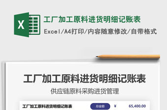 2021工廠加工原料進(jìn)貨明細(xì)記賬表免費下載