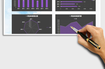 2022一周运动量统计对比图表模板免费下载