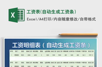 2022工資表(自動(dòng)生成工資條）免費(fèi)下載