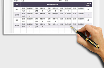2022員工休假明細(xì)統(tǒng)計表免費下載