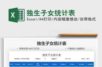 2021獨(dú)生子女統(tǒng)計(jì)表免費(fèi)下載