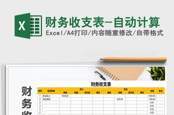 2022財(cái)務(wù)收支表-自動計(jì)算免費(fèi)下載