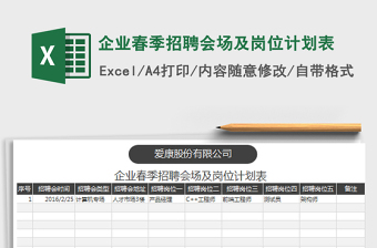 2022企業(yè)春季招聘會場及崗位計劃表免費(fèi)下載