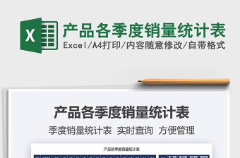 2021產(chǎn)品各季度銷量統(tǒng)計表免費下載