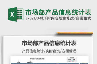2021市場部產品信息統計表免費下載