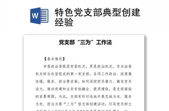 2021特色黨支部典型創建經驗