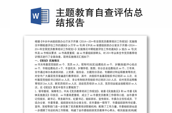主題教育自查評估總結(jié)報(bào)告