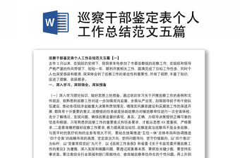 巡察干部鑒定表個人工作總結(jié)范文五篇